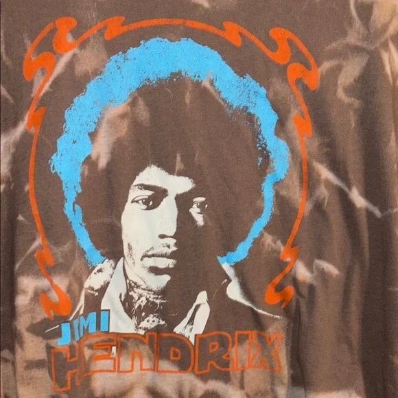 Jimi Hendrix Brown Graphic T-Shirt Large EUC - Picture 3 of 9